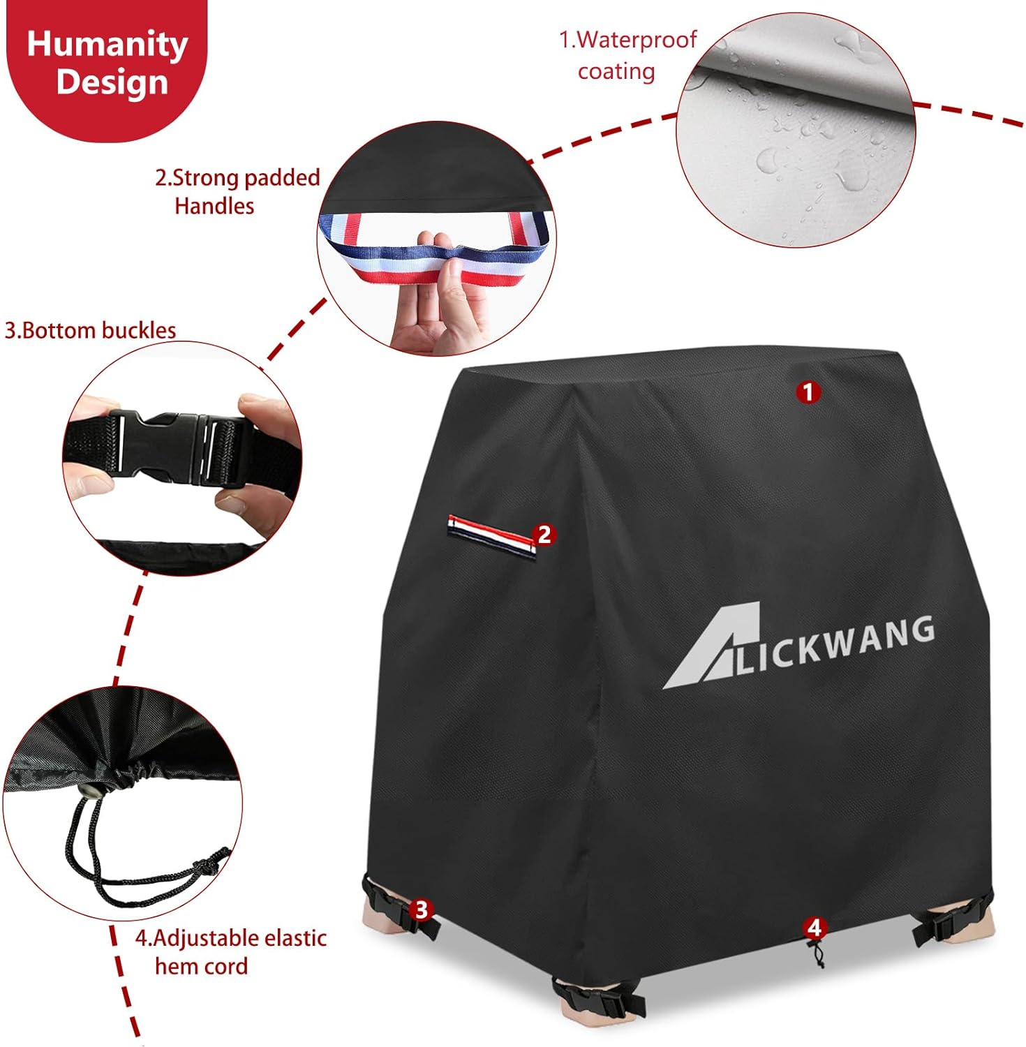 AIickwang Kids Water Table Cover for Step2 Rain Showers & Flow Water Table, Waterproof Dustproof Anti-UV Outdoor Toddler Activity Table Cover,Black