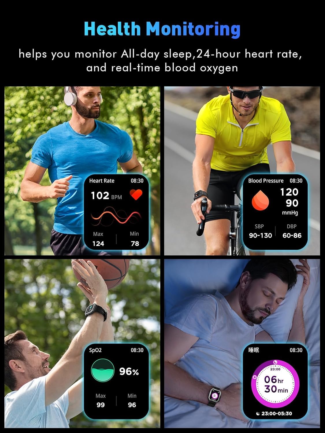 Smartwatch męski, ekran dotykowy o przekątnej 1,8", z funkcją telefonu, 100 + trybów sportowych, wodoszczelność IP68, zegarek sportowy, zegarek fitness z monitorem tętna, snu, krokomierzem
