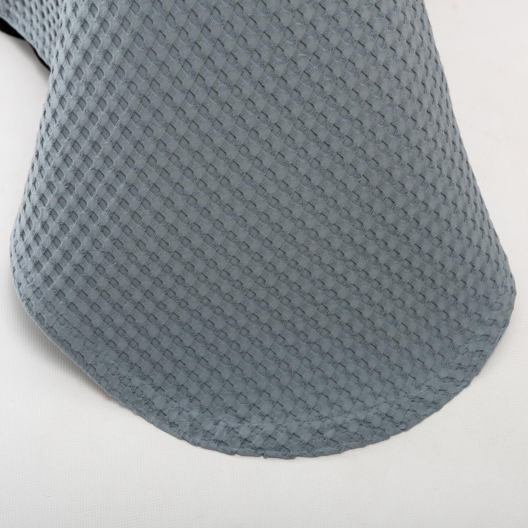 Colcha Azul para Camas 135/140/150 - 240 x 260 cm - Elegante Patrón de Waffle - 100% Algodón Prelavado