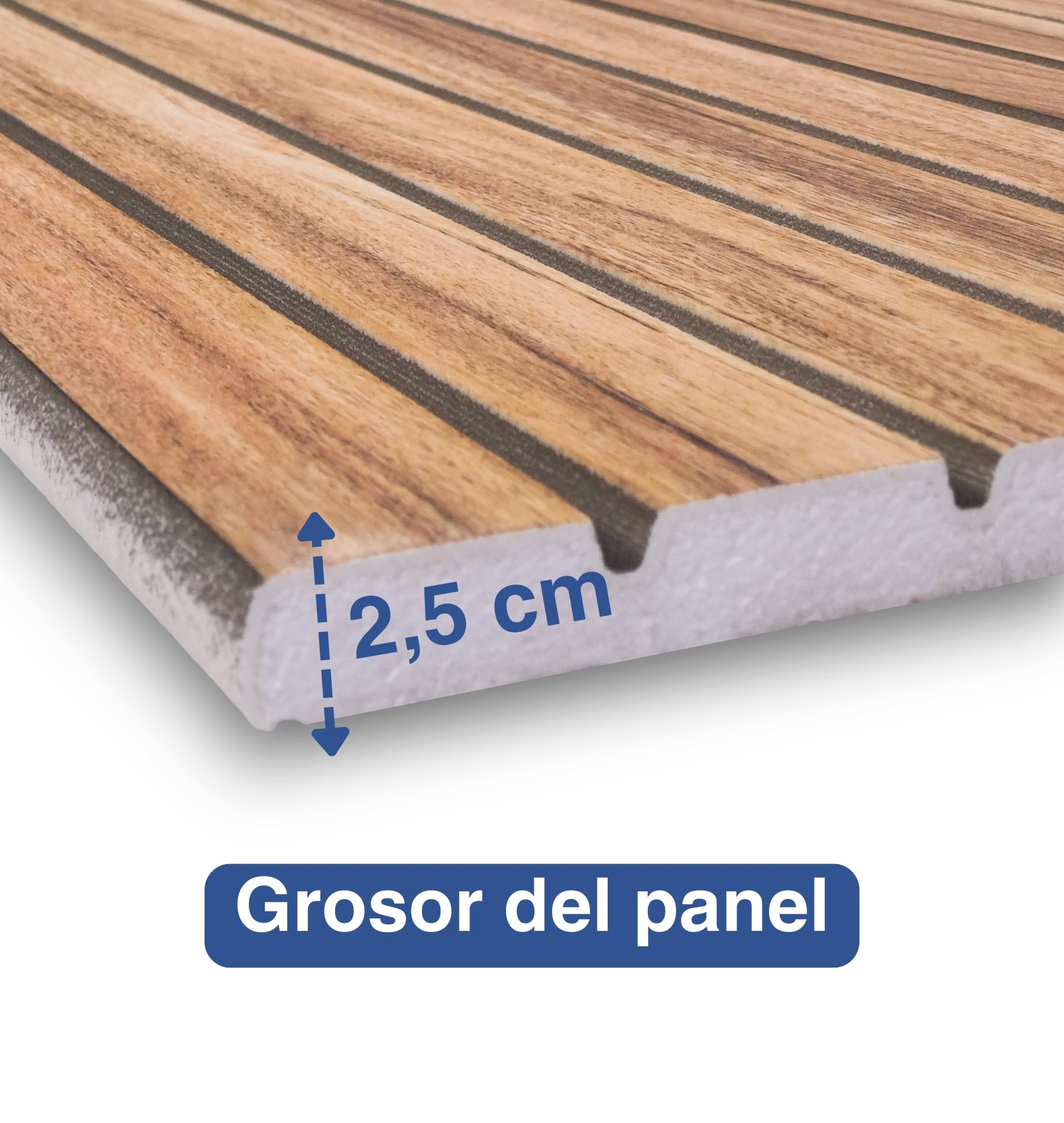 Paneles decorativos para pared efecto madera, 10 piezas (6 m2), 50 x 120 x 2,5 cm, revestimiento de aislamiento térmico de poliestireno (EPS), ajustable para interior y exterior (Roble claro)