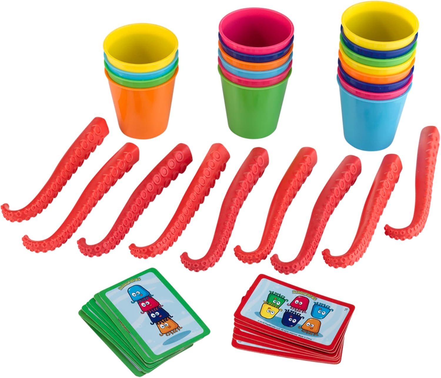 Stacktopus Kids' Game -- Use Silly Sea Fingers to Stack Cups -- Ages 5+
