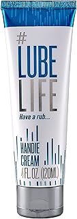 LubeLife Handie Cream, Water-Based Lube for Men and Couples, Made with Natural Ingredients, Creamy Texture, 4 Fl Oz