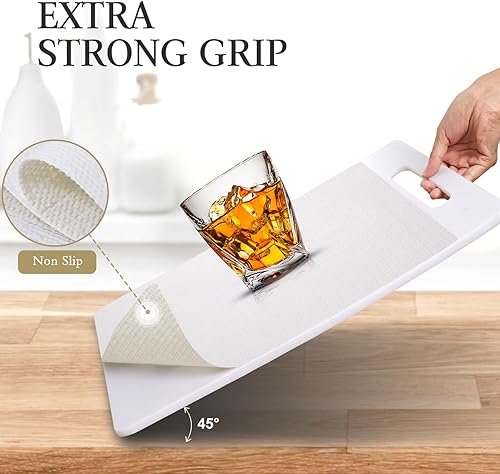 Miniatura 2 de Beautysaid Revestimiento de estante y cajón para armario de cocina, papel antideslizante no adhesivo, impermeable, lavable, grueso para tocador,