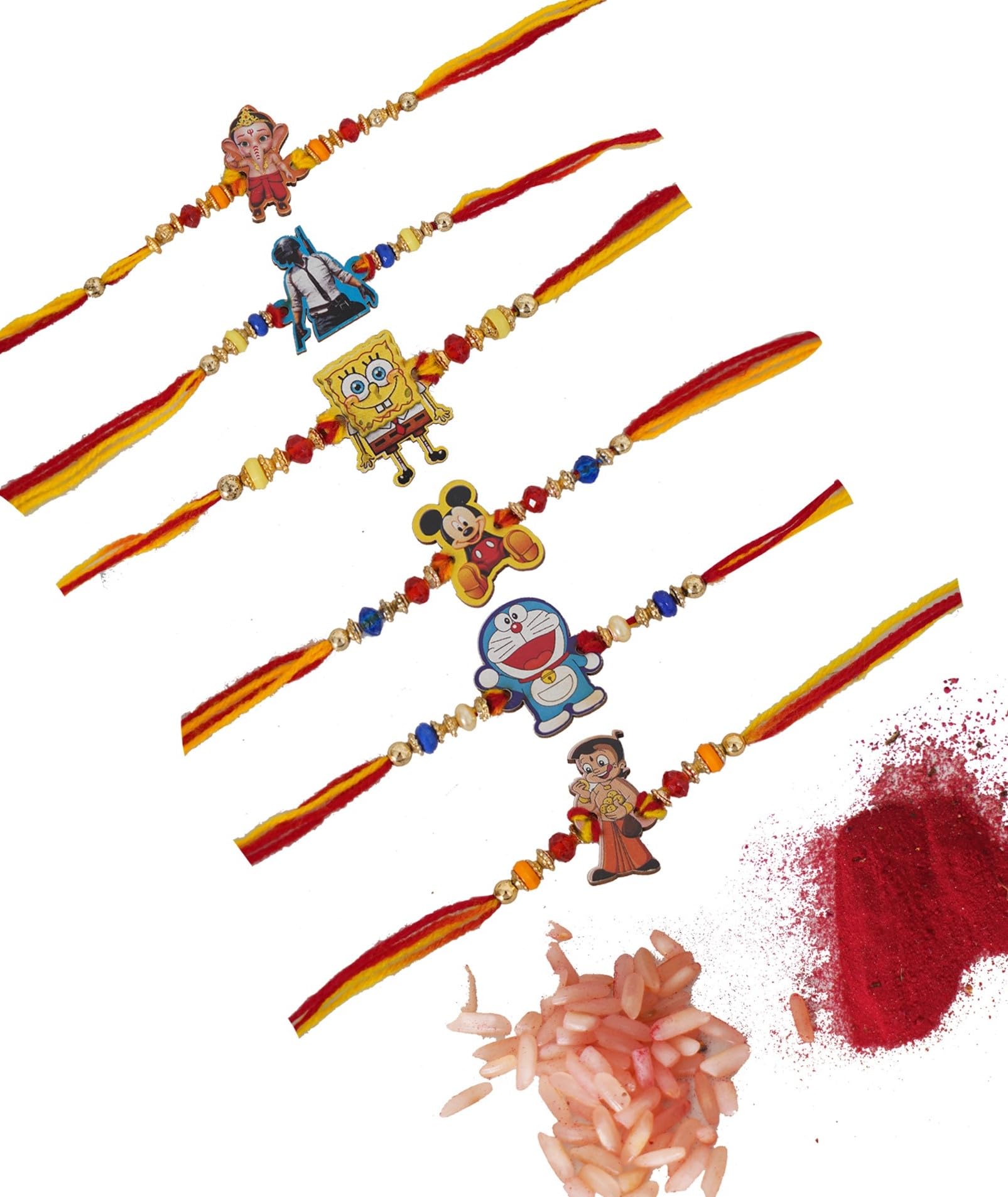 RHYTHM GIFT4U Kids Cartoon Character Rakhi (Combo of 6) with Set of Roli & Tilak- Cartoon Fun on Rakhi Day – Make Your Brother’s Wrist Play- Special Trending Cartoon Character Rakhi for Little Ones (B0D7M6VW7K) Amazon Price History, Amazon Price Tracker