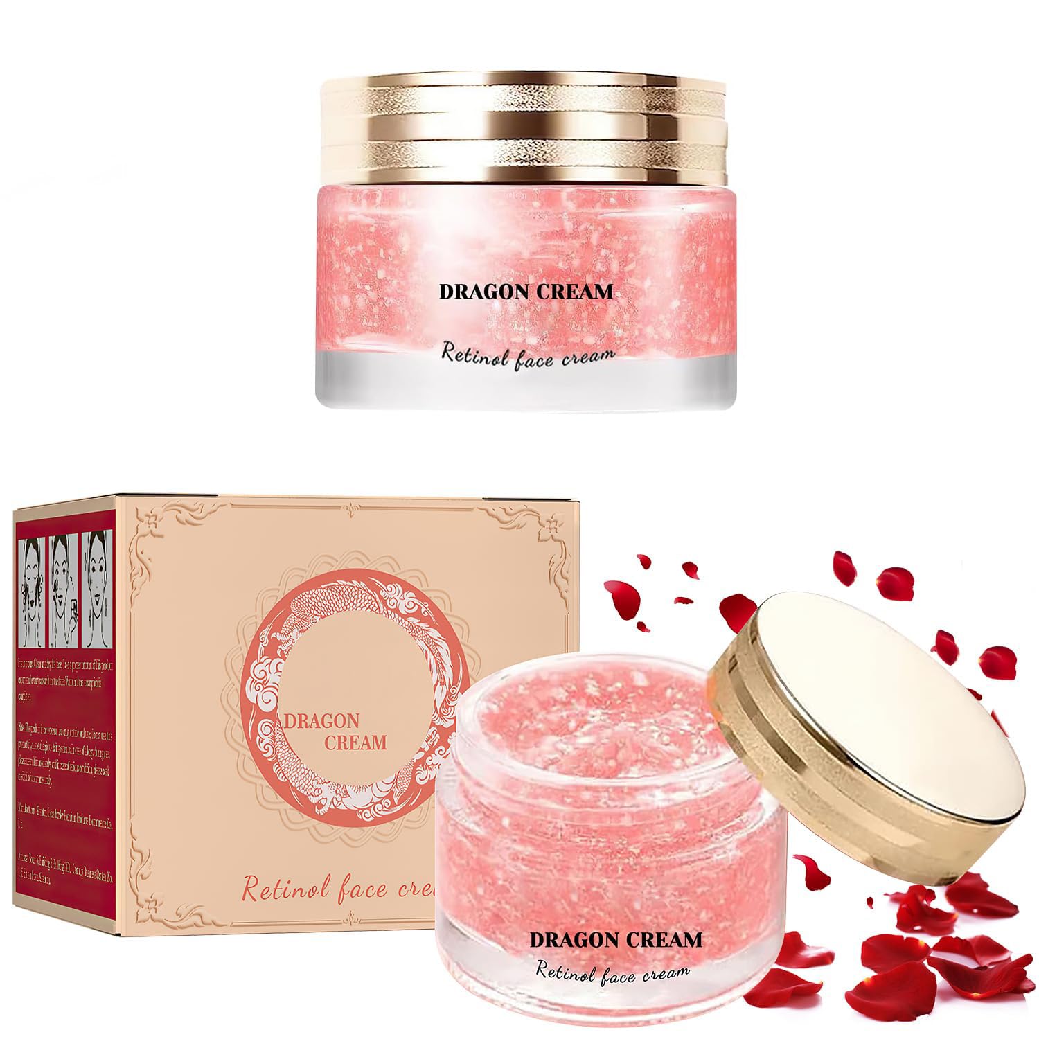 Dragons Blood Easy Cream, 2PCS Retinol Dragon Blood Face Cream, Firm Anti Wrinkle Cream for Women, Moisturizer Nourishing Rejuvenating Cream