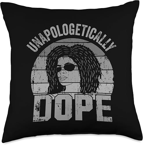 Miniatura 4 de Black Lives Matter History Month Melanin DNA Pride Unapologetically Dope African American Melanin Afro Outfit Throw Pillow, 16x16, Multicolor