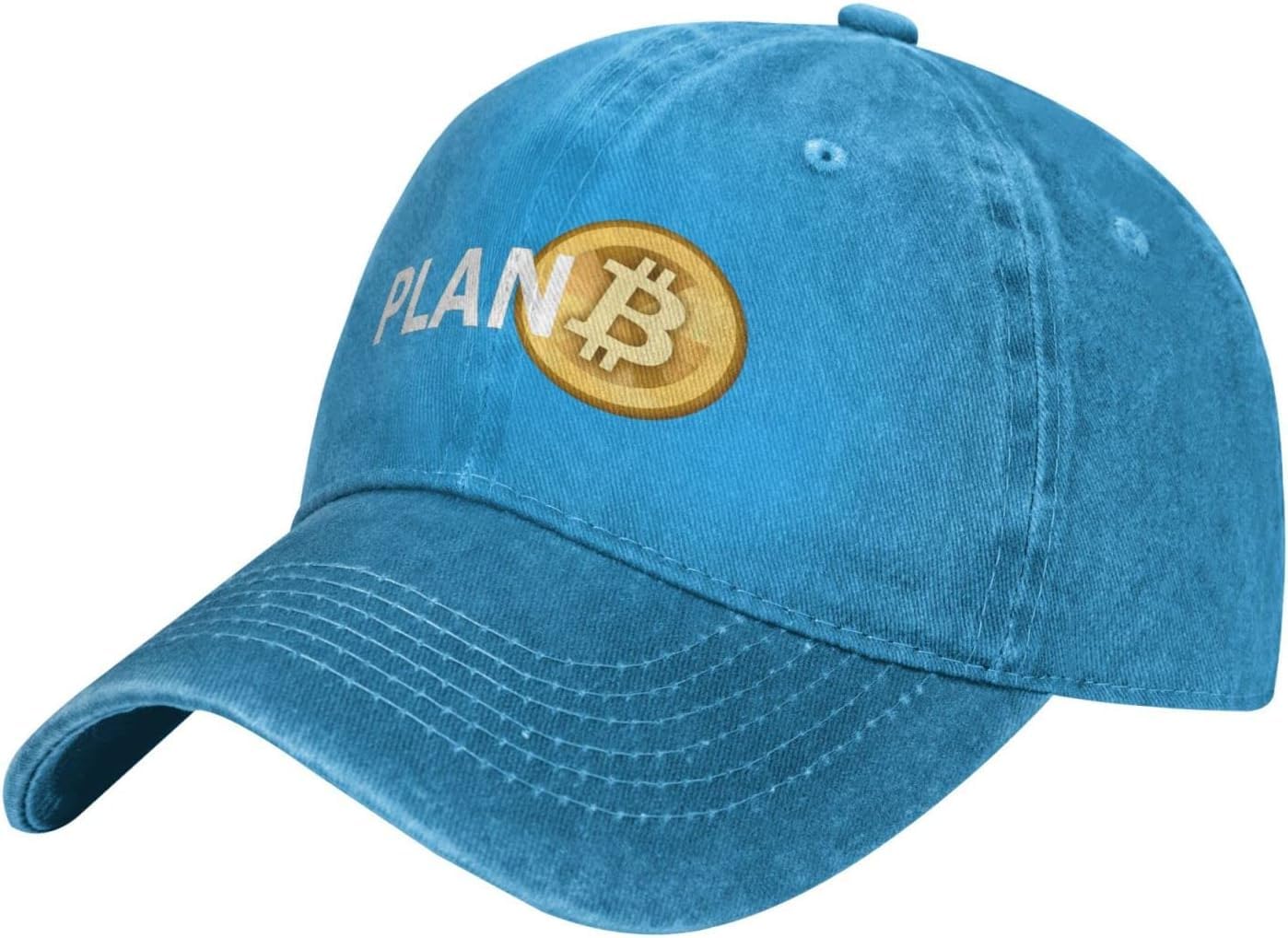 KWQDOZF Bitcoin Plan B Baseball Cowboy Hat Adjustable Trucker Hat Blue