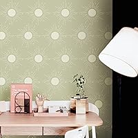 Vista 3 de GSS Designs - Plantilla de sol bohemio de 8 x 8 pulgadas, plantillas reutilizables de rayos solares celestiales para pintar plantillas de rayos