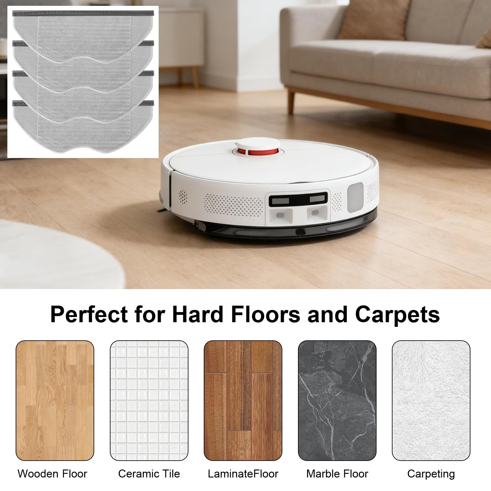 4 sztuki ściereczek do wycierania, części zamienne do XIAOMI Robot Vacuum S40C / H40 robot odkurzający akcesoria