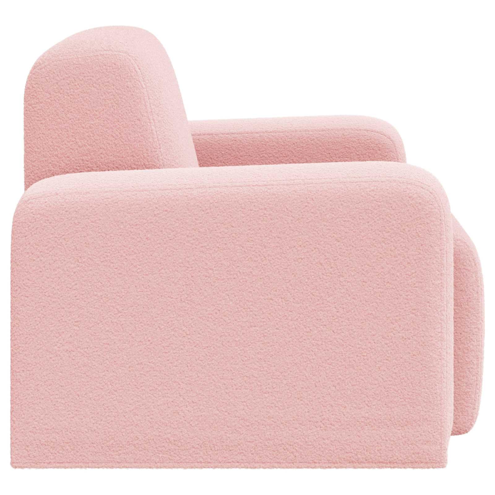 Sessel Rosa Bouclé Stoff Polstersessel Armlehnenstuhl Modern