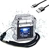 SKRFIRE Camping Plasma Lighter Rechargeable, Cool Lighters with Ignition Count Display, USB Windproof Waterproof Dual Arc Electric Lighter for Incense Candle Camping Survival Black