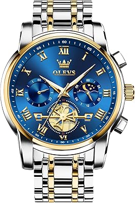 Photo 1 of OLEVS Watches Men Waterproof Luxury Big Face Mens Watch Stainless Steel Quartz Analog Dress Watches for Men Luminous Multifunction Man Watch Relojes De Hombre