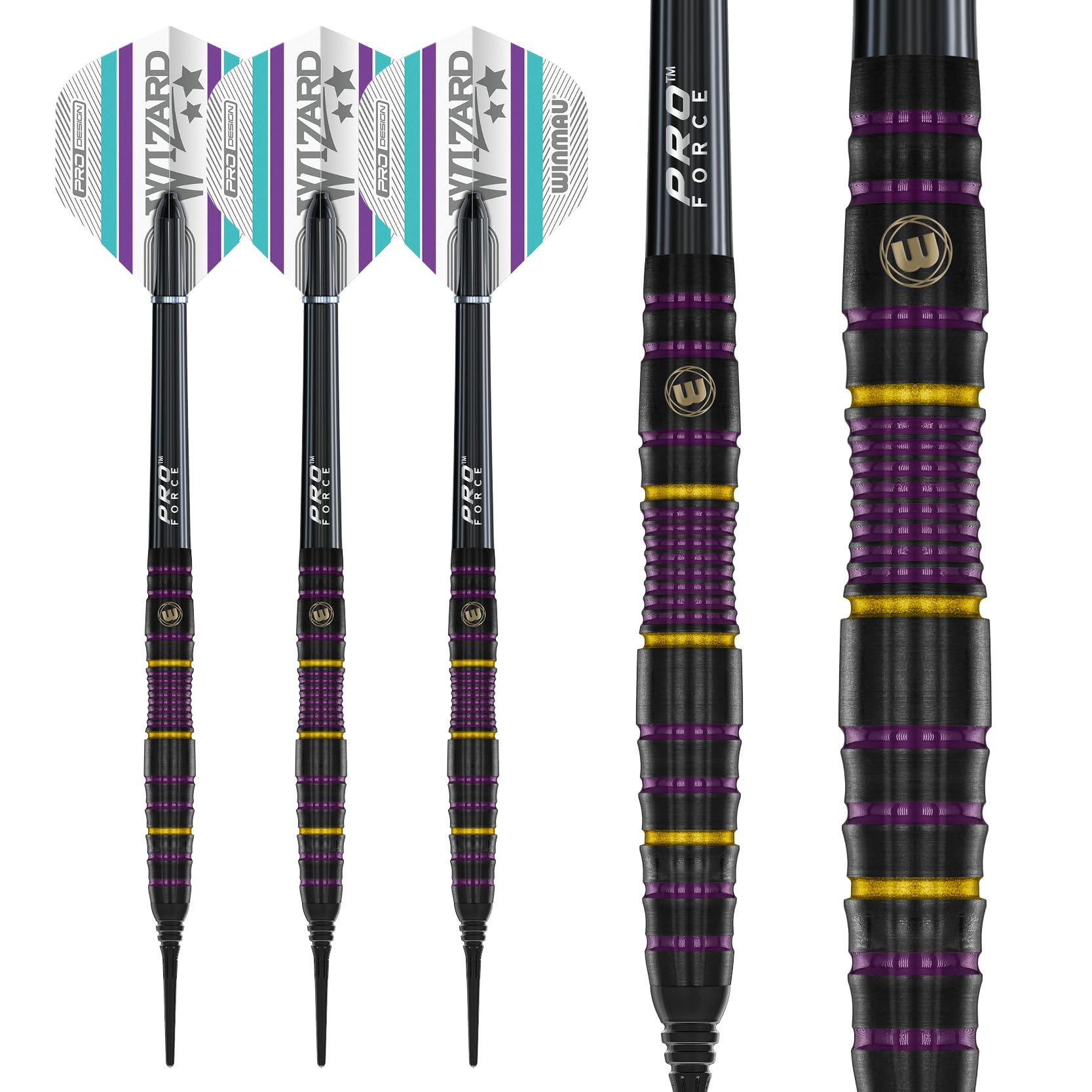 WINMAU Freccette – 85% PRO-Series Soft Tip Set con Alette e Alberi per Freccette (steli)