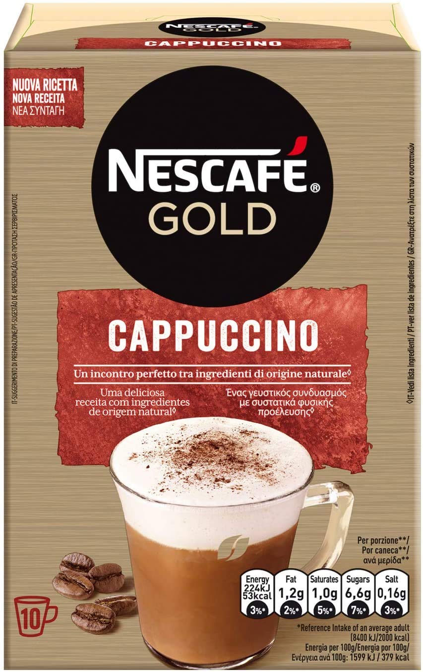 PZ 6 x 10 BUSTINE DA GR 14 PREPARATO IN POLVERE PER CAPPUCCINO NESCAFE CAFFE CON LATTE