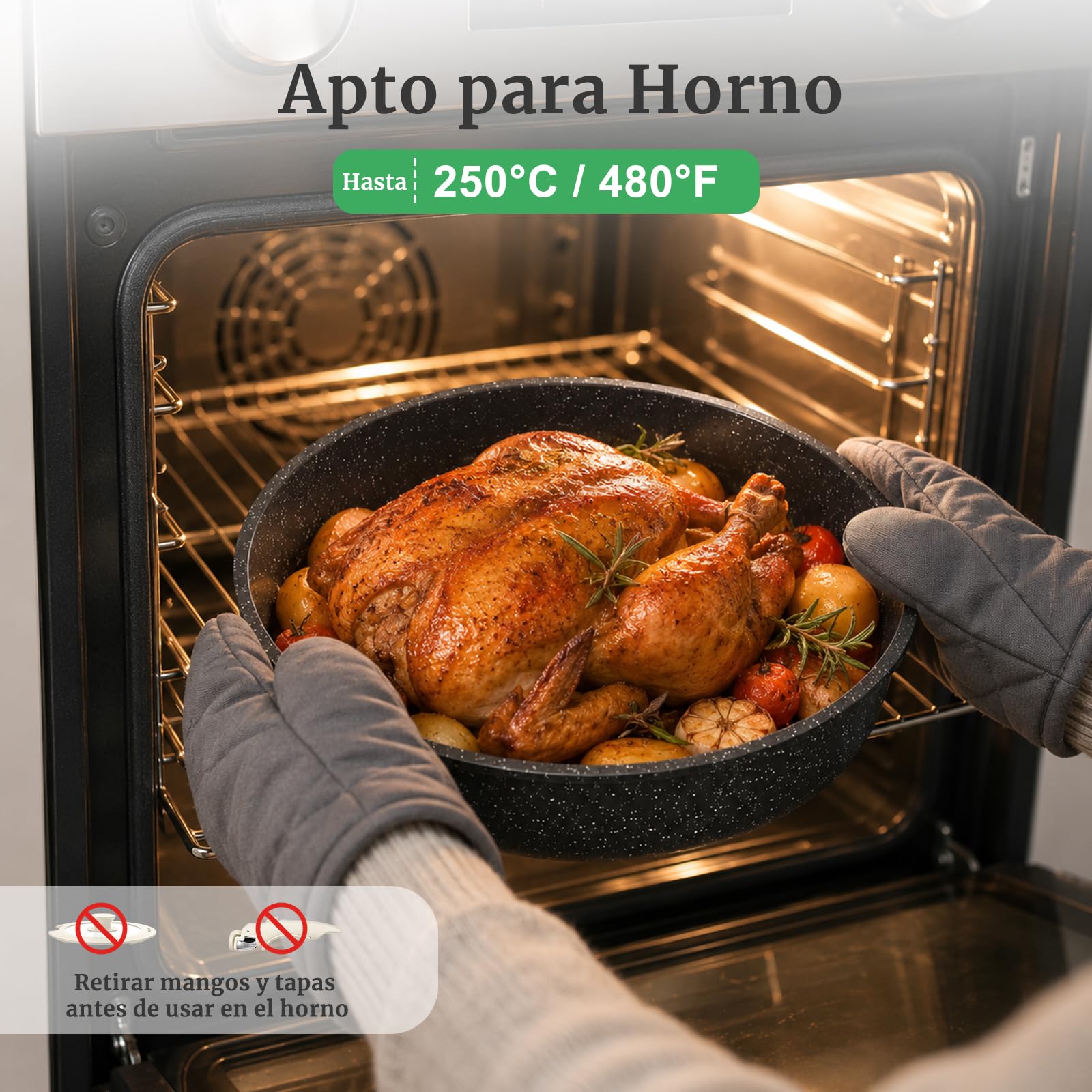 YASHE Batería de cocina 21 piezas, inducción, atóxica, sin PTFE ni PFAS | Juego de Sarténes y Ollas Atóxica con Mango Extraíble, Ollas Apilables, Juego Ahorrador de Espacio para Caravana, Sin PFOA