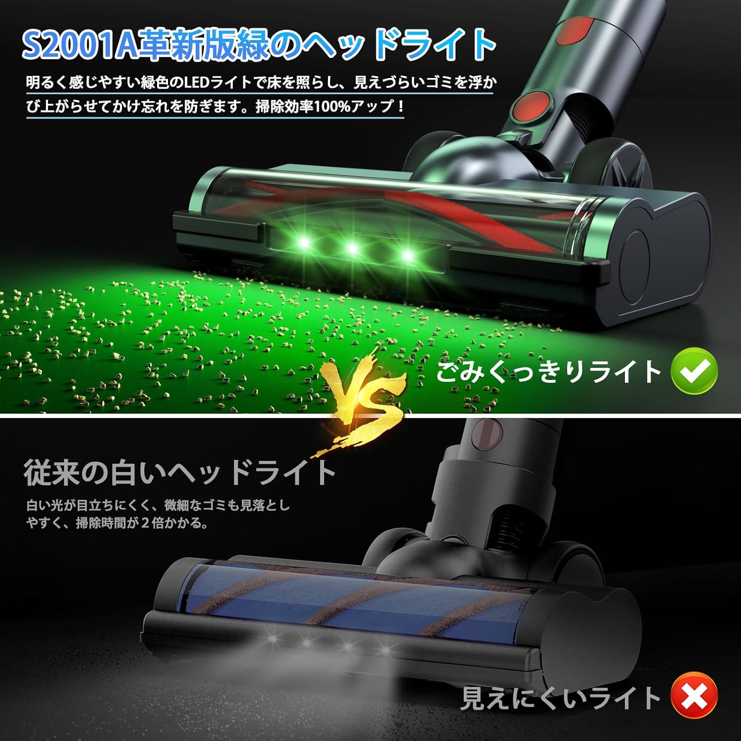 掃除機 コードレス【グリーンLEDライト付＆強力吸引＆65分連続稼働＆自立式】 Amazon | 掃除機 コードレス【8月新登場！業界革新！65Kpa超強力吸引
