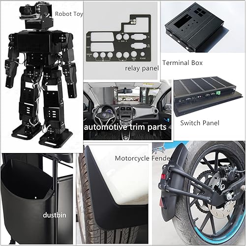 Miniatura 8 de ZHluja Hojas de plástico ABS negro 0060 pulgadas de grosor 12 x 12 pulgadas paquete de 6 para corte láser y moldeables