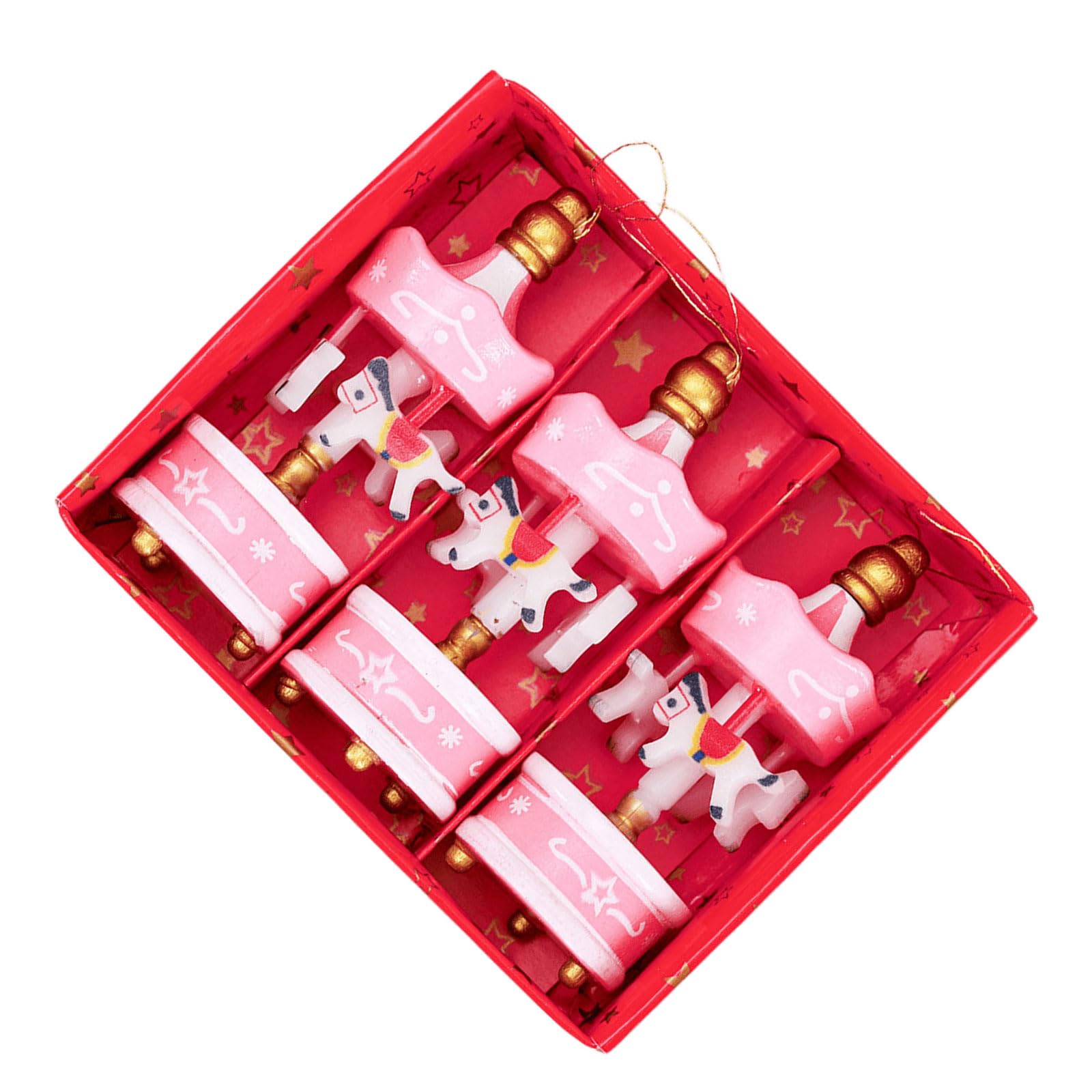 NVOQILIN Festival Rotating Wood Carousel Pendant Hanging Ornament Perfect for Christmas Tree and Home Decoration Wooden Ornament