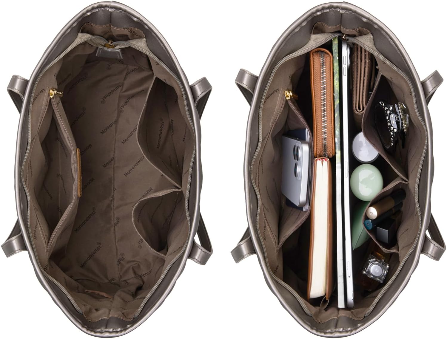 Montana West Quilted Tote Bag for Women Large Shoulder Bag Fashion Handbags with Top Zipper - Image 6