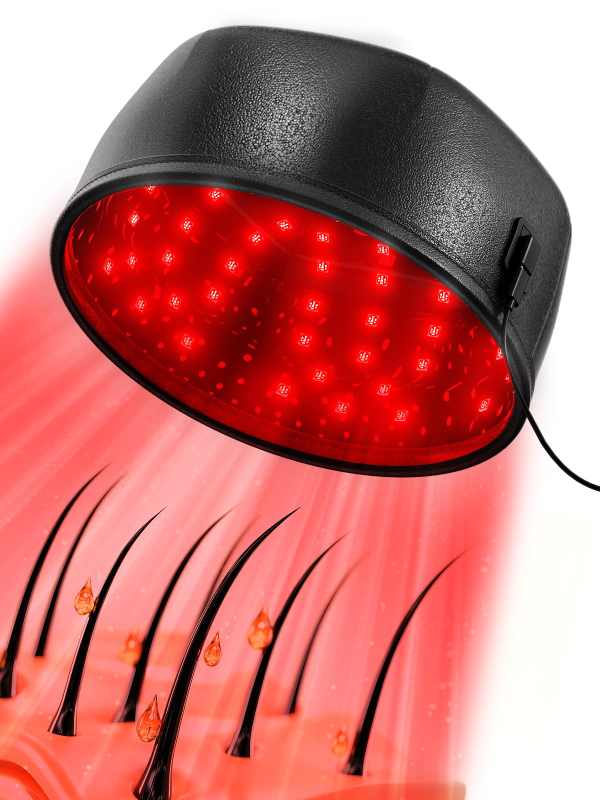Laser Hair Growth Cap,Red Light Therapy Helmet for Hair Regrowth & Stimulates Hair Follicle Growth,FDA Cleared Hair Loss Treatment for Men and Women with Thinning Hair,Restore Hair Thickness (Black)