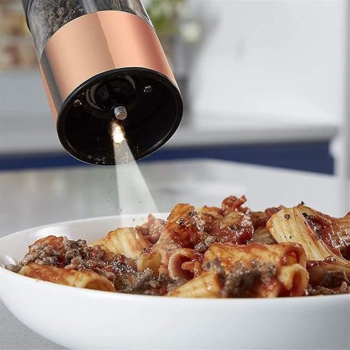 Miniatura 4 de Juego de molinillo de sal y pimienta de acero inoxidable, agitador alto, grosor ajustable, recargable, sal marina, molinillo de pimienta negra