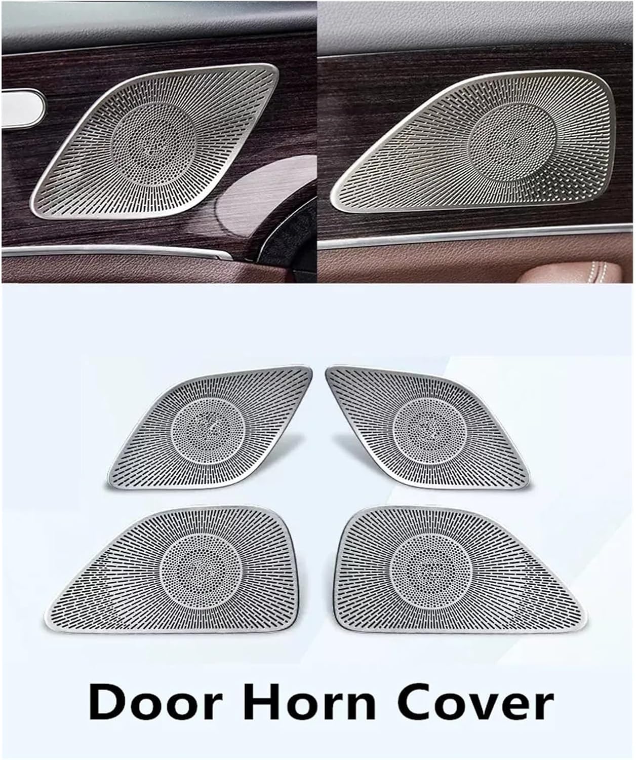 Car Horn Cover Door Protective Dashboard Fit For Benz GLE 2020-2024 W167 Accessories(Silver-A-Pillar)