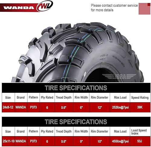 Vista 65 de WANDA P373 Juego de 4 neumáticos para ATV/UTV