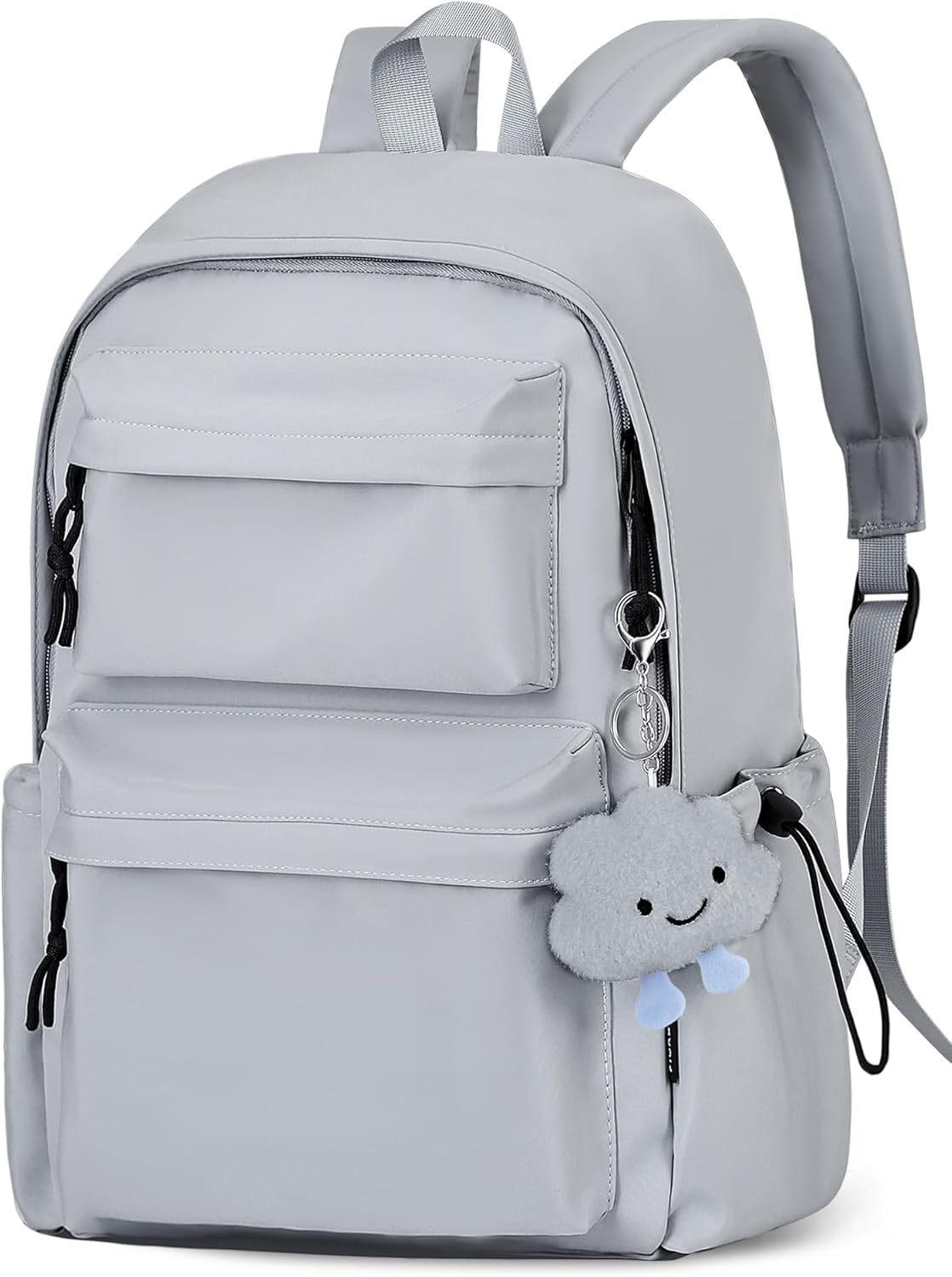 FIORETTO Backpack Womens School Bag Girls Boys, Lightweight Water-Resistant Fits 15.6” Laptop Large Capacity Rucksack with Anti-Theft Pocket, Ideal for School College Commuting Travel Grey