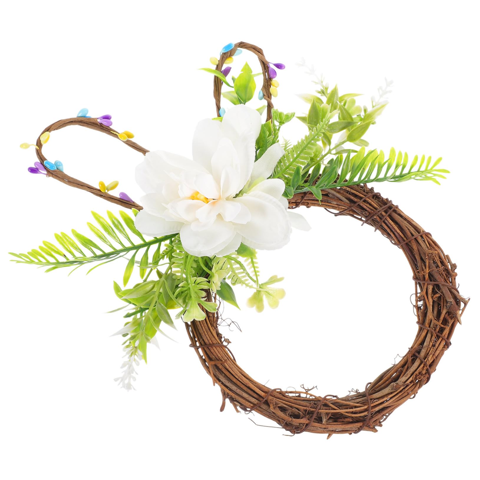 Cabilock 2 Pz ghirlanda pasquale wall decor easter bunny Fiore pasquale decorazione e decorazione casa ornamento di ghirlanda artificiale di pasqua artificiale plastica