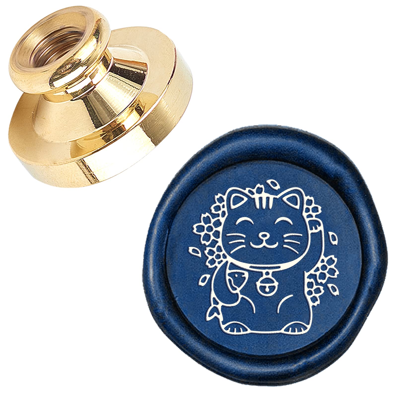 Tête de cachet de cire 25 mm Lucky Cat pour réussir vos sceaux sans bavure sur enveloppe