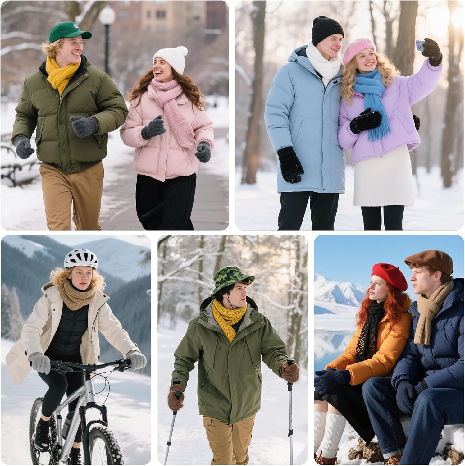 Winter Gloves for Men Cold Weather Warm Touch Screen Knit Lining Thermal Elastic Mittens for Running Driving - Image 7