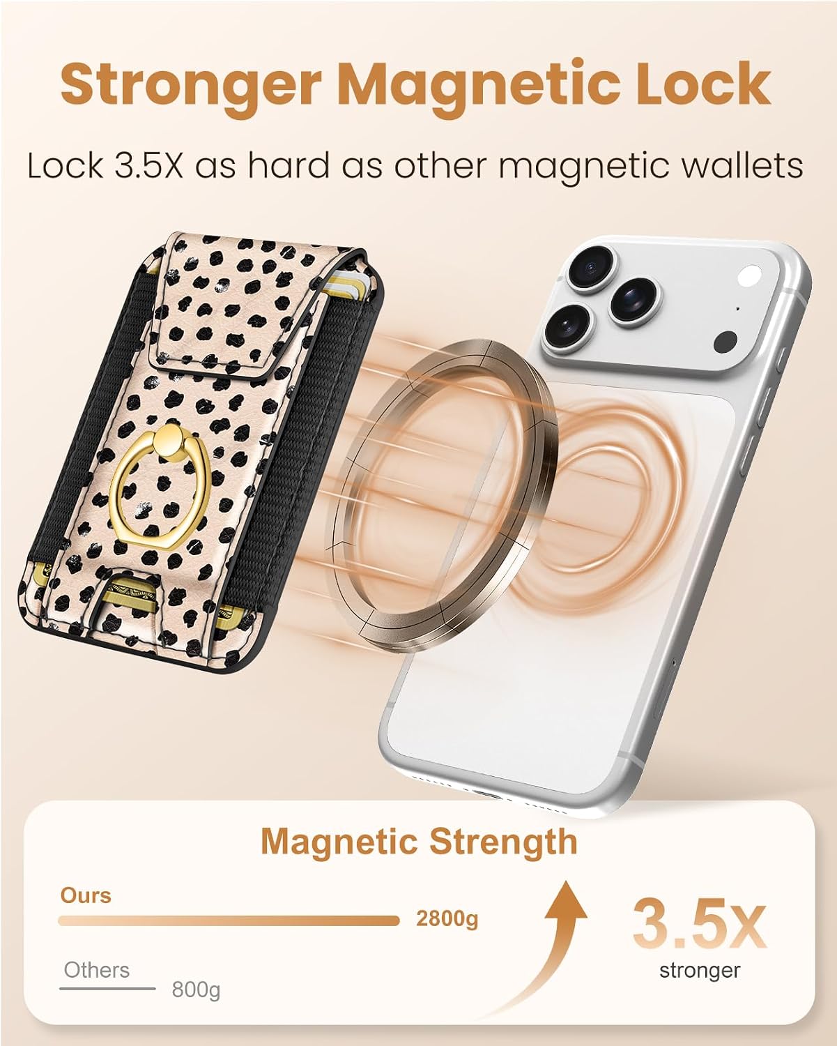 Shorogyt Compatible with Magsafe Wallet with Grip, Boba image 3