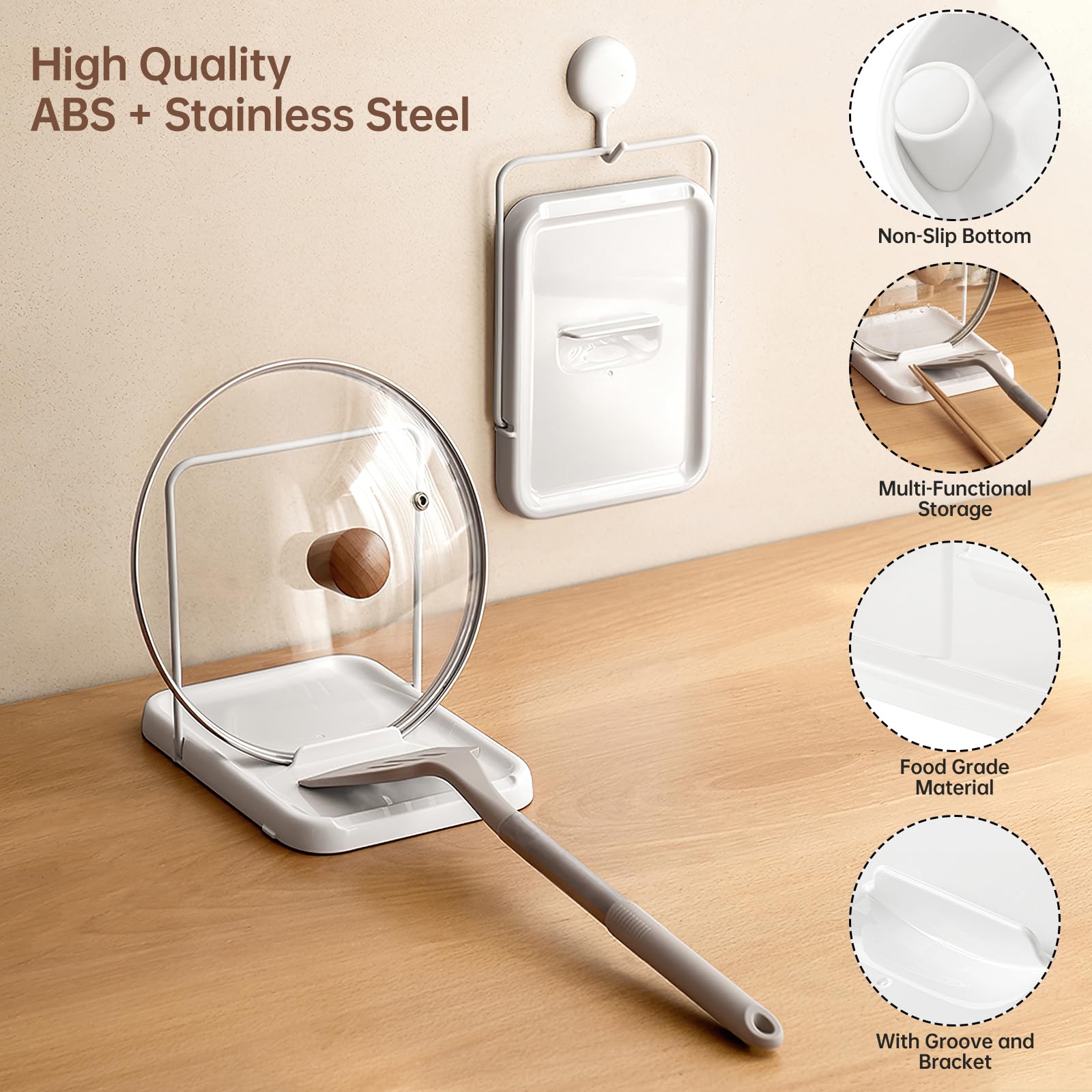 Organizzatore Cucina PAVSTINE - Porta Taglieri E Coperchi Con Vassoio Gocciolatore, 4 Scomparti, Nero - Foto 9