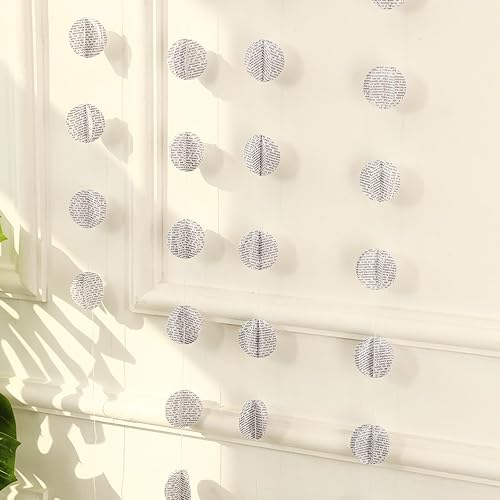 Miniatura 5 de Paquete de 4 guirnaldas de papel con círculos de puntos, páginas, banderines, fiestas, vacaciones, periódico, Navidad, cuerda de bandera, pancarta