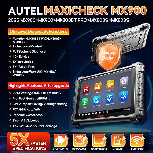 Miniatura 2 de Autel Escáner MaxiCheck MX900, 2026 igual que MK900BT MK900, herramienta de escaneo de diagnóstico de todos los sistemas, 8 pulgadas más de MK808S