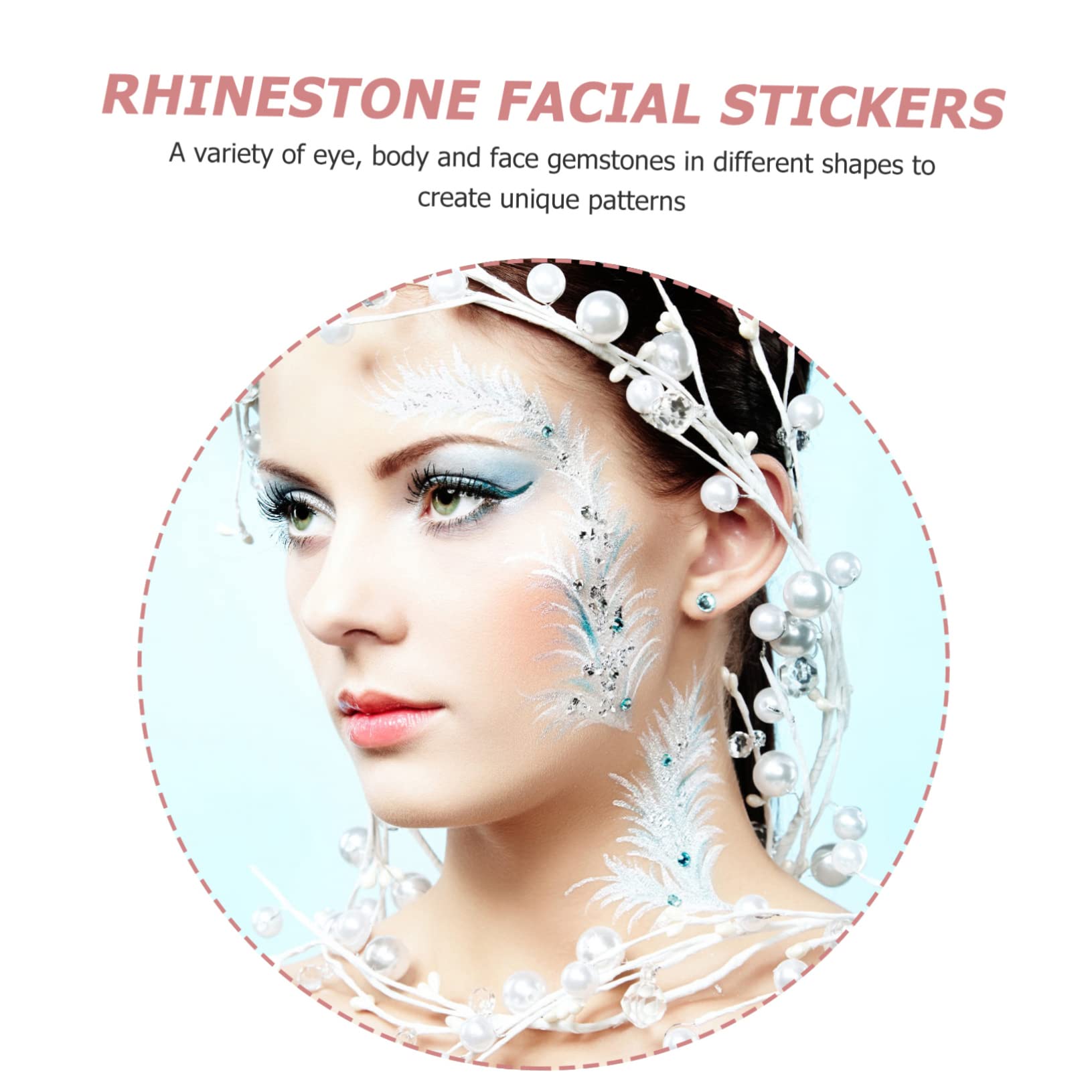 minkissy 24hojas Pegatinas De Faciales Autoadhesivas Para Maquillaje Brillantes Stickers De Rhinestones De Surtidos