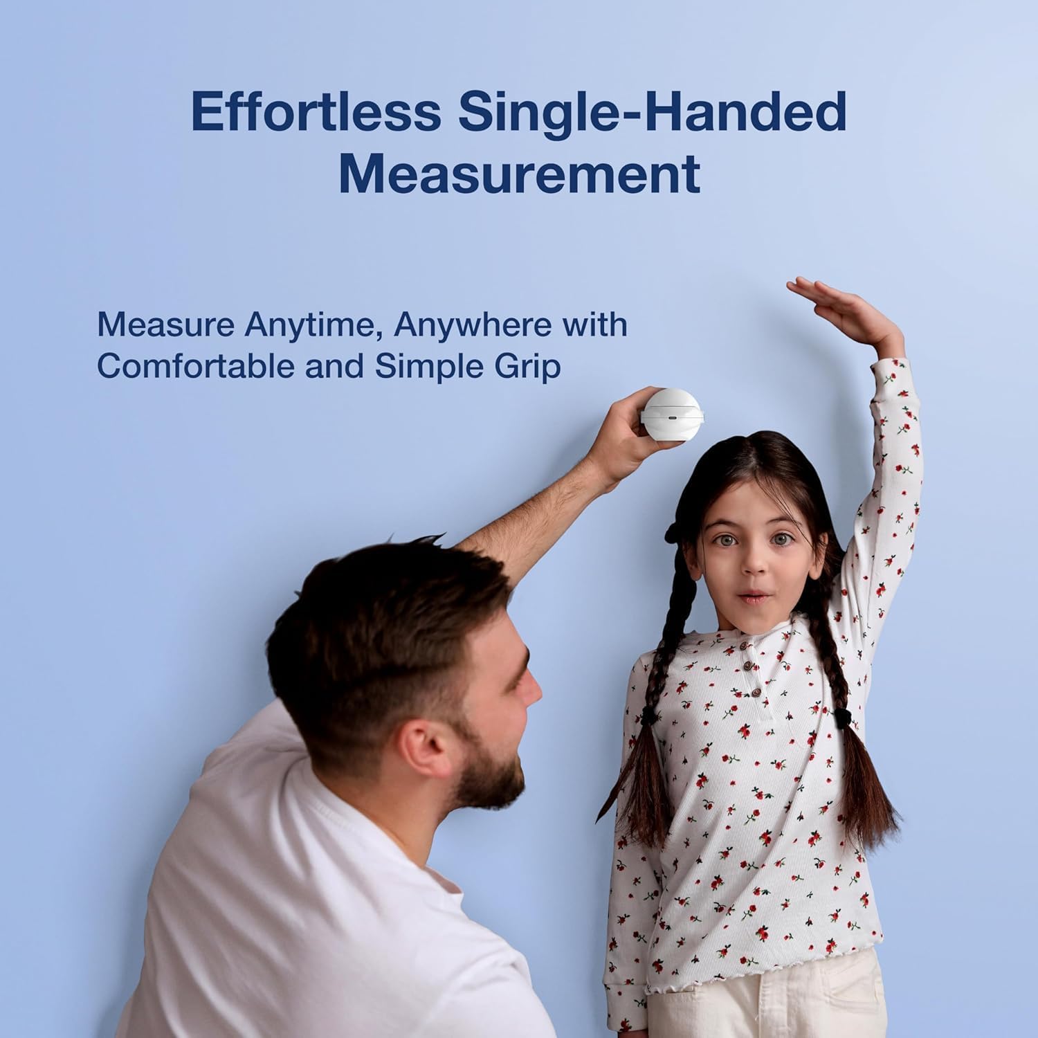 Fitdays - Dispositivo di misurazione dell'altezza digitale intelligente per bambini, wireless con doppia tecnologia di misurazione a ultrasuoni, design astronauta eccentrico, strumento di misurazione
