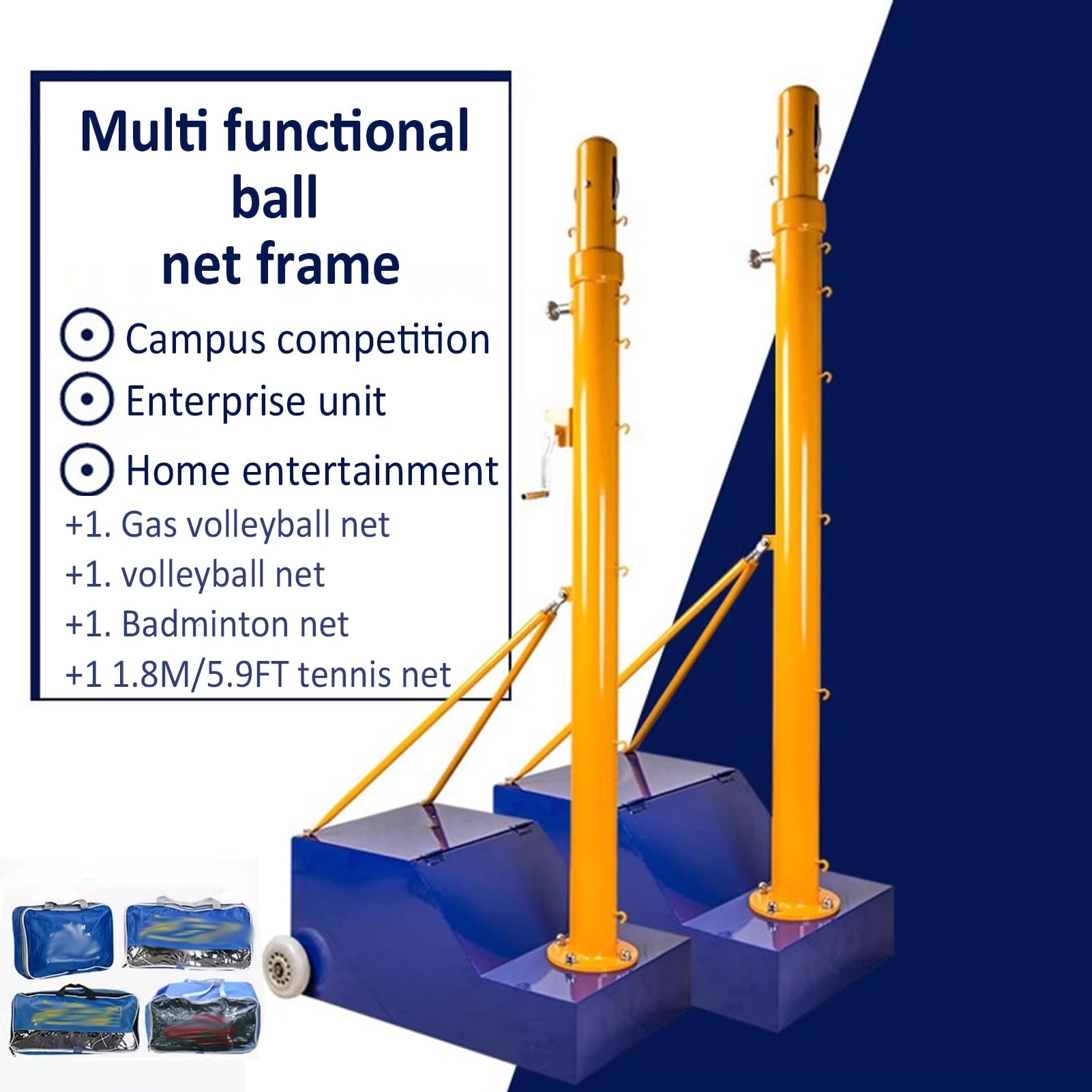 Red de Voleibol/bádminton con Base Estable y Ruedas portátiles para Uso en Interiores y Exteriores (Estilo 8)