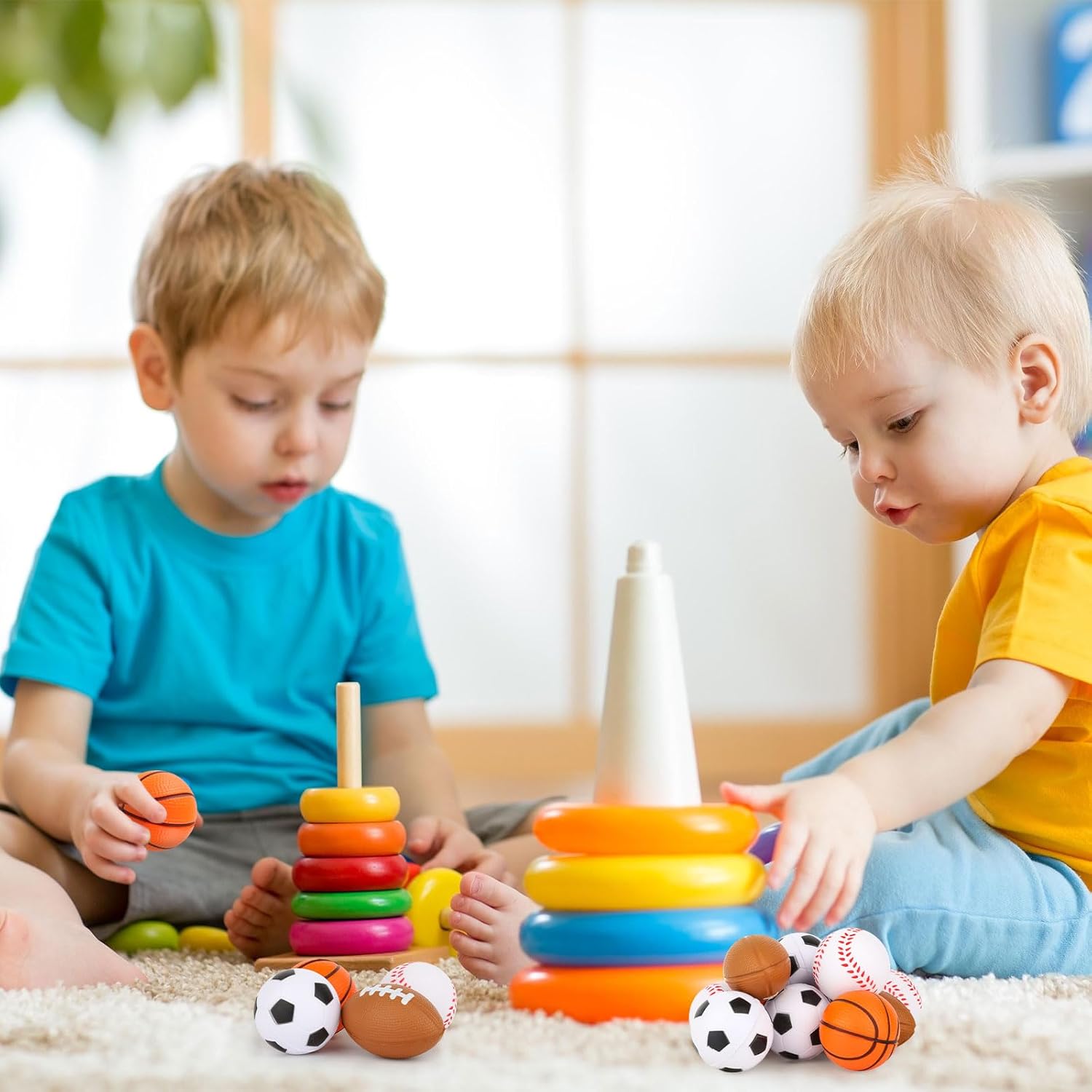 Mini Sport Stress Ball 20 Packs Sport Party Supplies Small Foam Squeeze Anxious Toy Baseball Basketball Football Soccer Squishy Ball for Kids School Carnival Reward Sport Party Decorations - Image 4