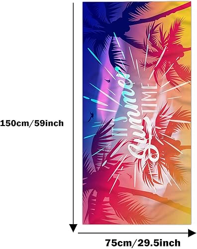 Miniatura 3 de Toalla de playa de gran tamaño, estampado tropical, secado rápido, sin arena, manta de playa de algodón, toalla de viaje para amantes de la playa y