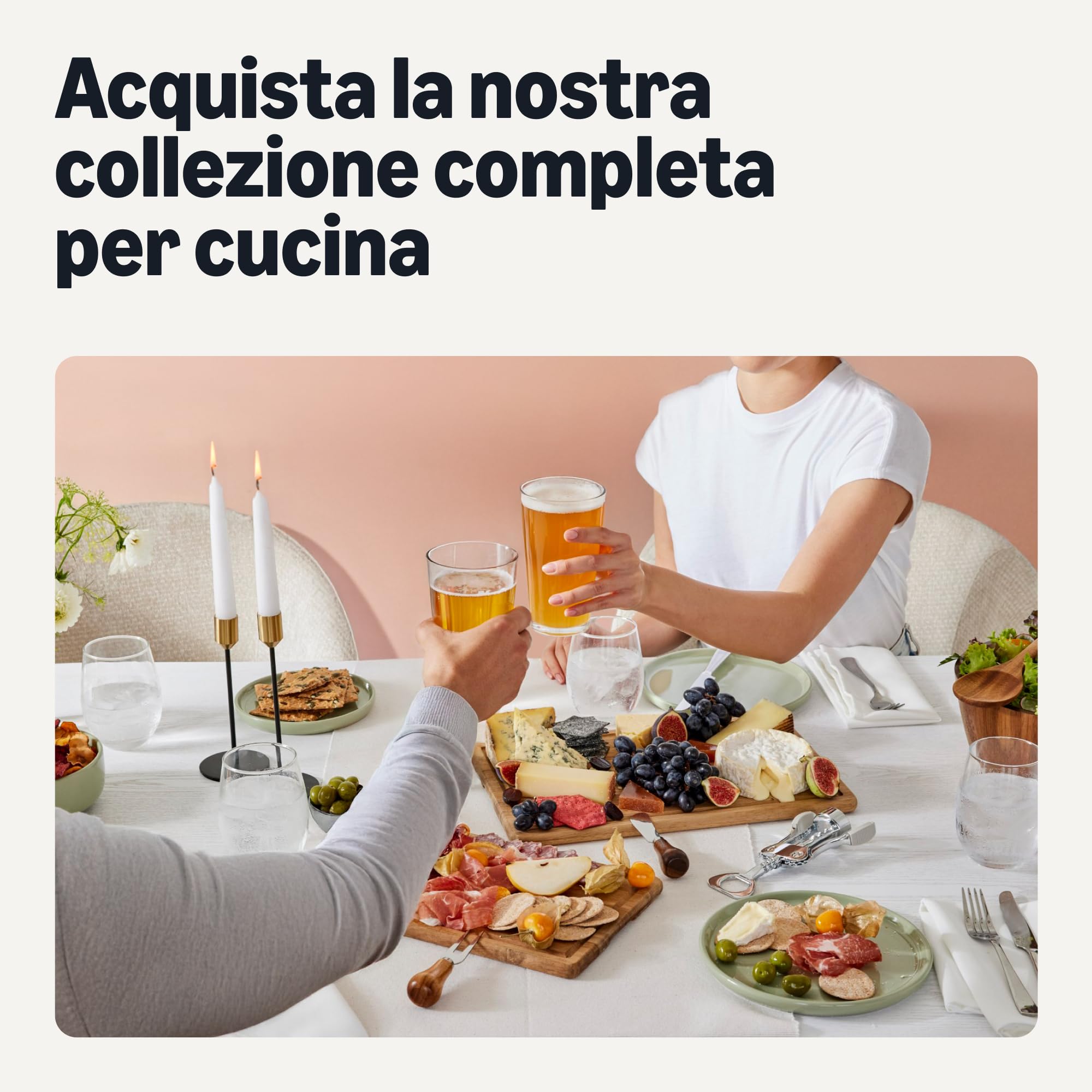 Amazon Basics Bicchieri da Pinta, Set di 6 Pezzi, 473ml, Vetro, Lavabili in Lavastoviglie