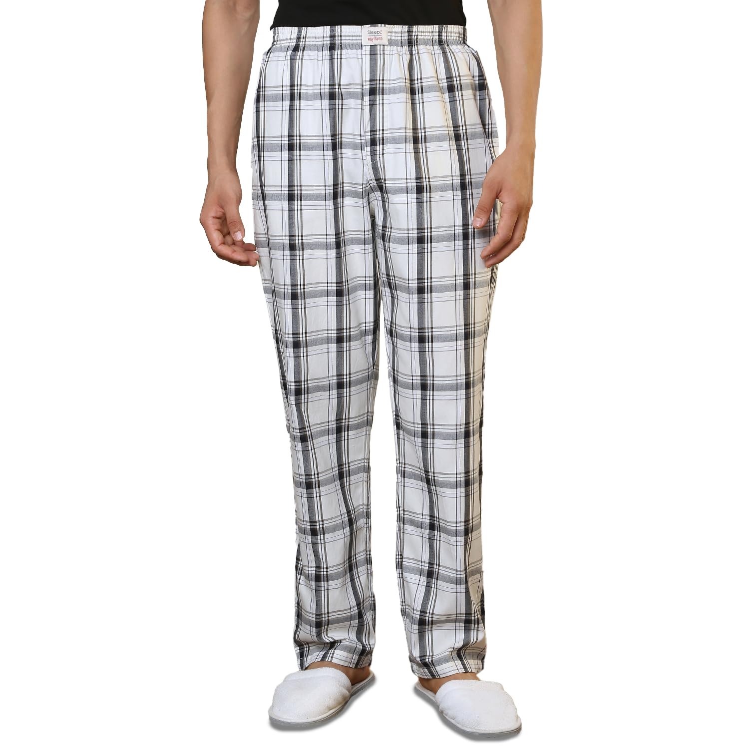 Men Flat Front Regular Fit Checks Pattern Pure Cotton Pyjama