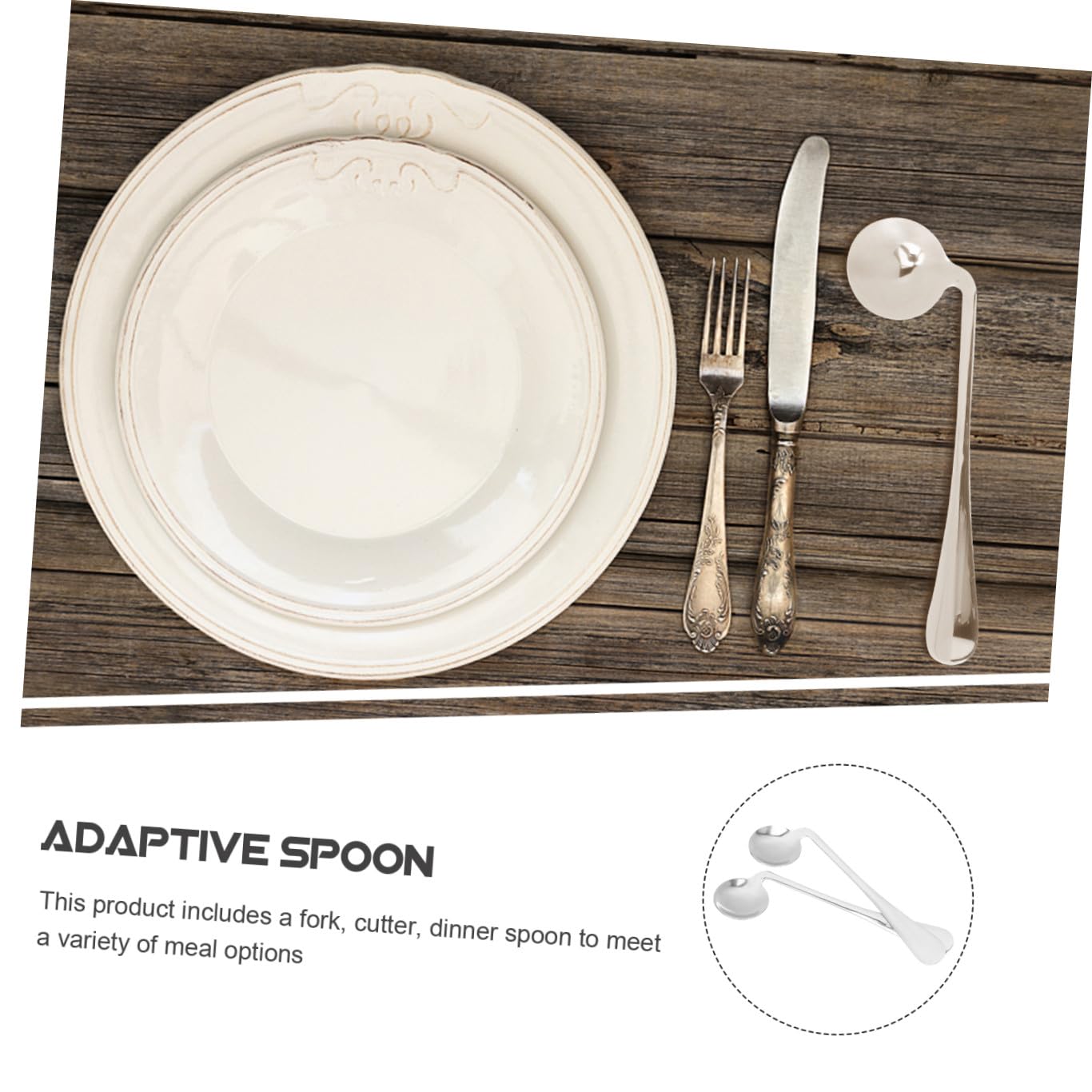 FRCOLOR 10 Piezas utensilios adaptativos talheres aco inocidavel cubiertos portatiles utensilios para ancianos utensilios adaptables aire cuchara adaptable de acero inoxidable
