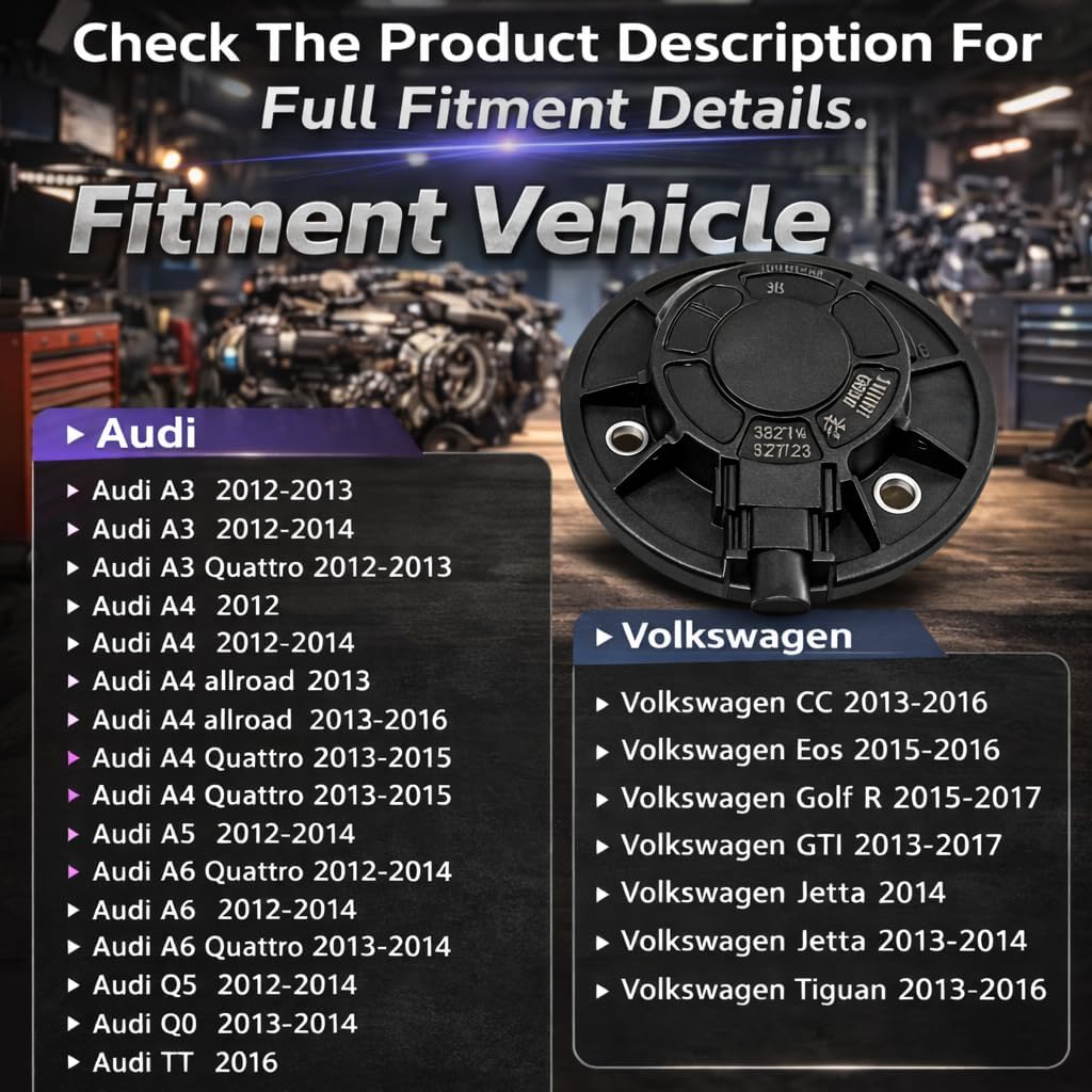 Engine Camshaft Adjuster Magnet Solenoid Valve Compatible with Vw Jetta 2011-2014, Beetle 2012-2013, Eos & Audi A4, A4 allroad, Q5, A5, A3, A3/A5/TT Quattro, S3, 2.0L 06J109259A