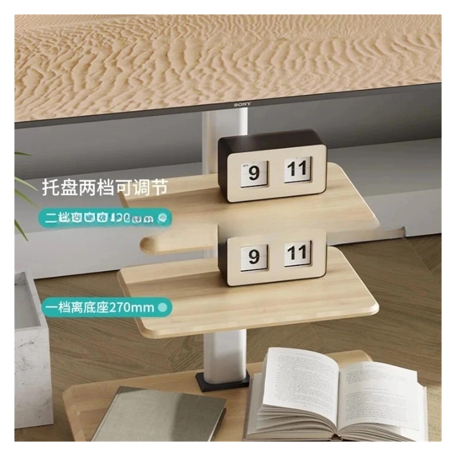 Soporte para TV móvil, Ajustable para televisores de 32 a 75 Pulgadas, Vertical, Piezas de Repuesto, Base rodante Resistente, fácil Montaje, Uso en el hogar o la Oficina