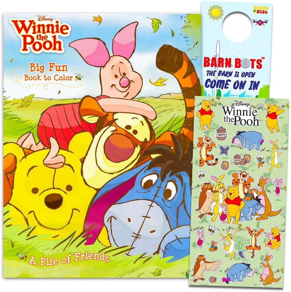 Winnie The Pooh Coloring Book with Stickers ~ 80-Page Coloring Book with Winnie The Pooh Stickers Pack