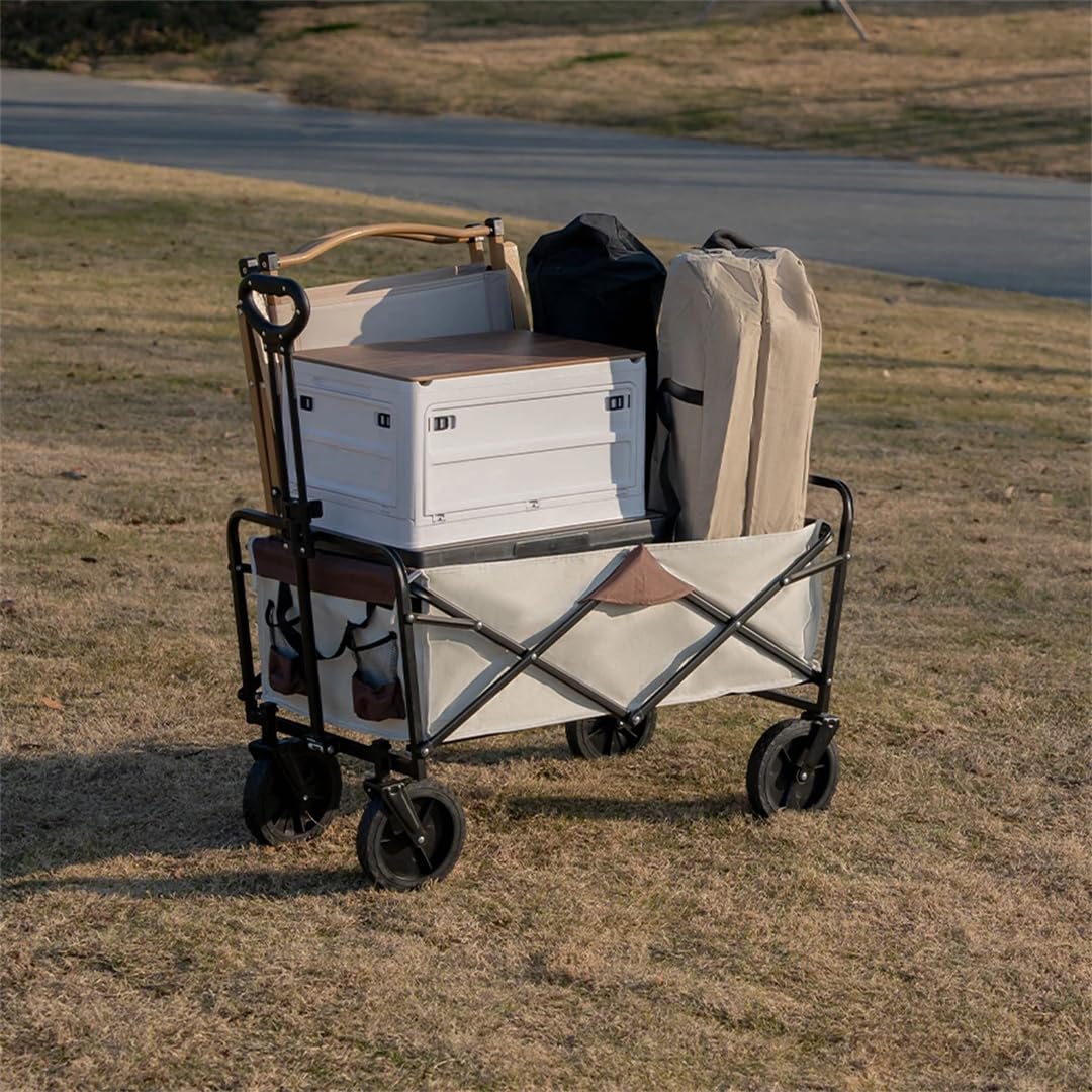 Suwequest Carro plegable de gran capacidad para playa, jardín, carrito plegable para exteriores, carrito de utilidad portátil