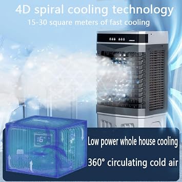 3-in-1Portable Air Conditioner Air Cooler with 120° Oscillating 12H Timer for Smart Auto-off Large Water Tank Cooling AC Unit No Hose Needed Air Conditioning Unit for Home Office Camping
