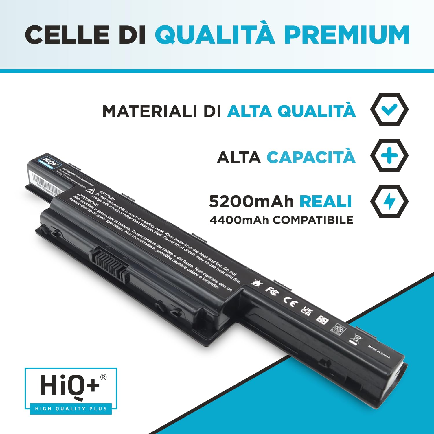 HiQ+ Batteria per Acer Aspire 5750G-5750-5742-5742G-5755G-5740G-5741G-5744, TravelMate 5742-5740, Model AS10D31-AS10D51-AS10D75-AS10D73-AS10D3E-AS10D61-AS10D71-AS10D81-AS10D41 Alta Capacità