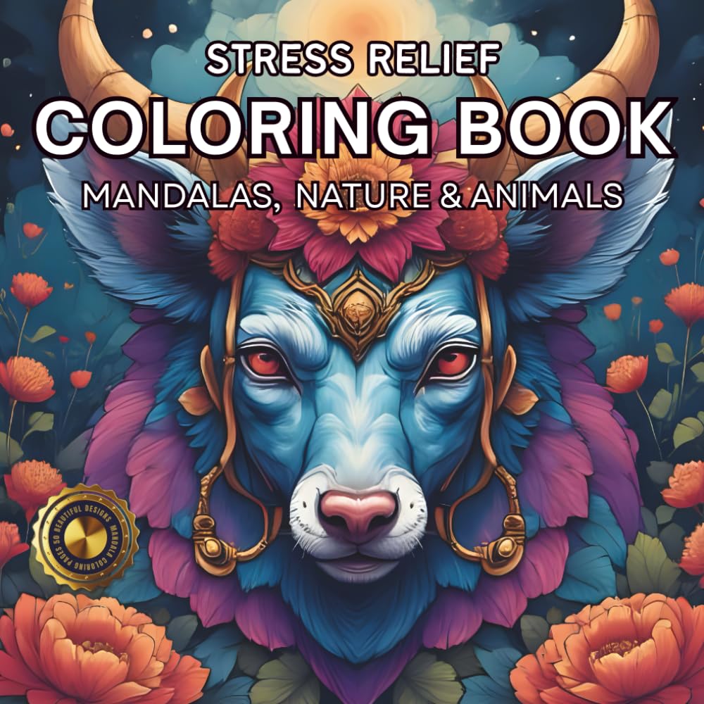 Zen Harmony Coloring Book for Adults with Stress-Relieving Mandalas, Animals: Zentangle & Nature Art